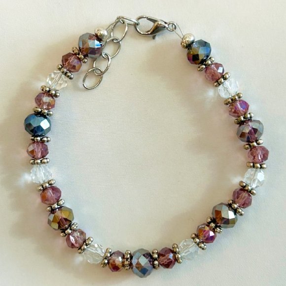 Pink & Purple Ombre Bead Bracelet - Picture 2 of 3